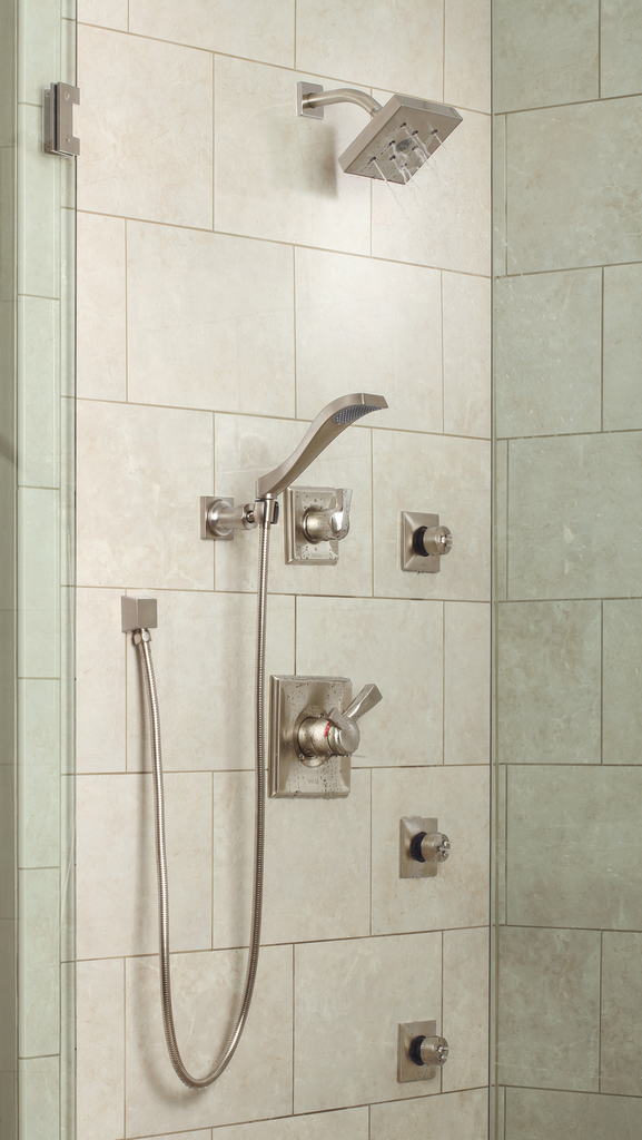 Delta Universal Showering Components: Square Wall Elbow For Hand Shower - Stainless