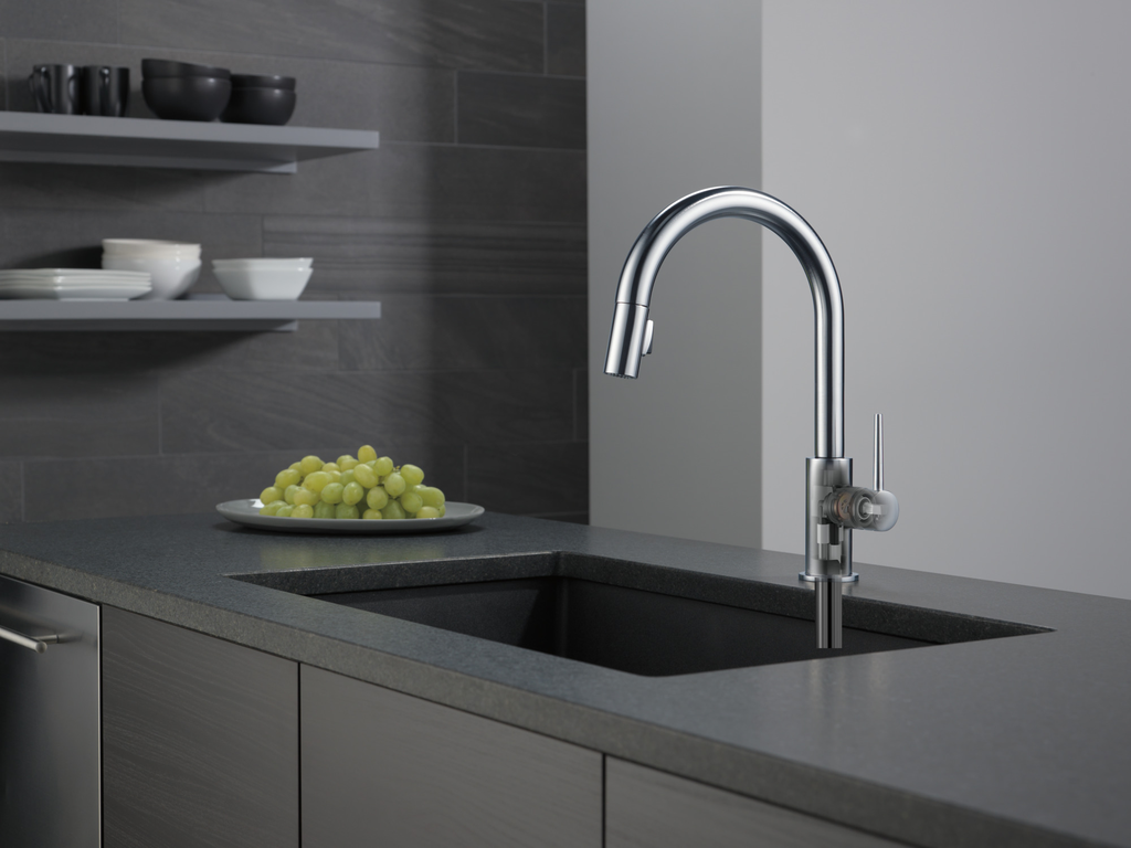 Delta Trinsic®: Single Handle Pull-Down Kitchen Faucet - Single Handle Lever - Arctic Stainless
