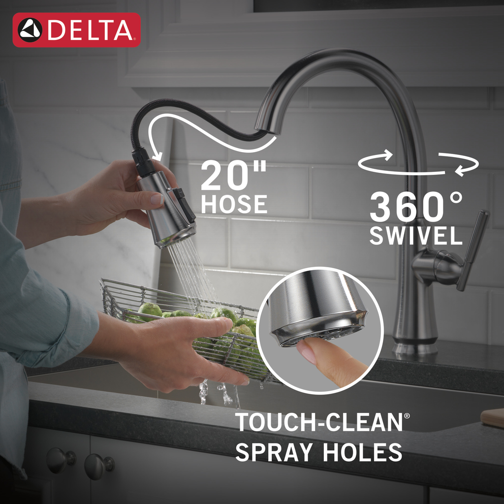 Delta Coranto®: Single Handle Pull-Down Kitchen Faucet - Single Handle Lever - Arctic Stainless