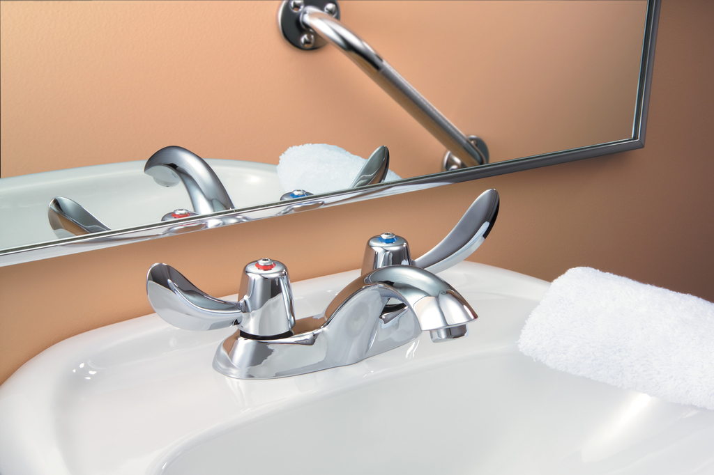 Commercial 21C: Two Handle Centerset Lavatory Faucet - Less Pop-Up - Two Handle Blade - 4.65 pounds - Chrome