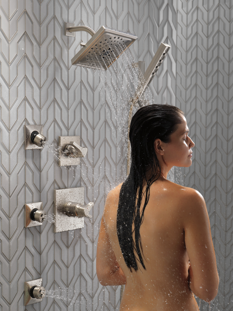 Delta Universal Showering Components: Square Wall Elbow For Hand Shower - Stainless