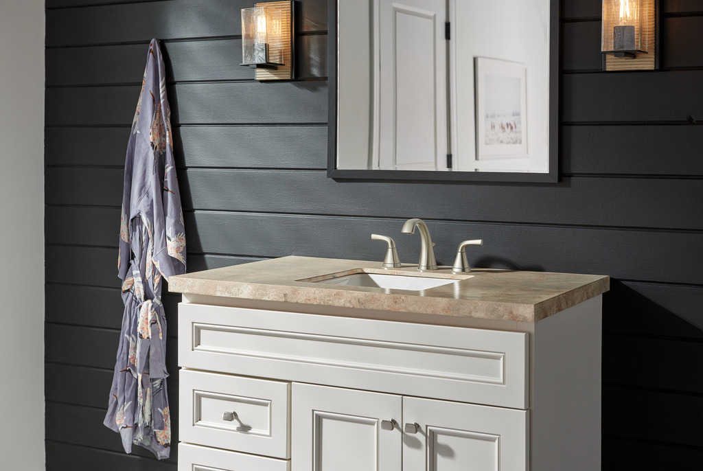 Peerless Parkwood®: Two Handle Widespread Lavatory Faucet - Two Handle Lever - Brushed Nickel