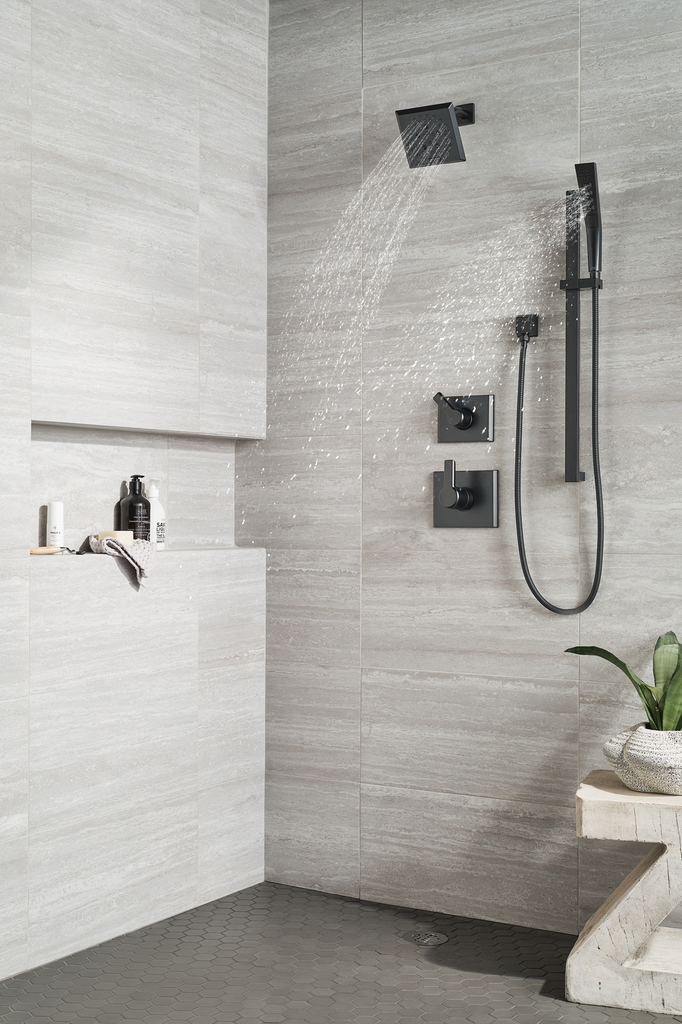 Delta Universal Showering Components: Square Wall Elbow For Hand Shower - Matte Black