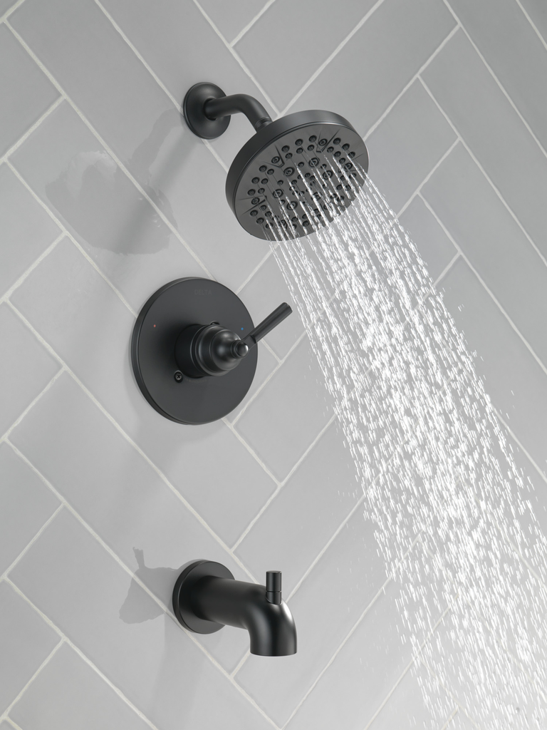 Delta Saylor™: Monitor® 14 Series Tub & Shower Trim - Single Handle Lever - Matte Black