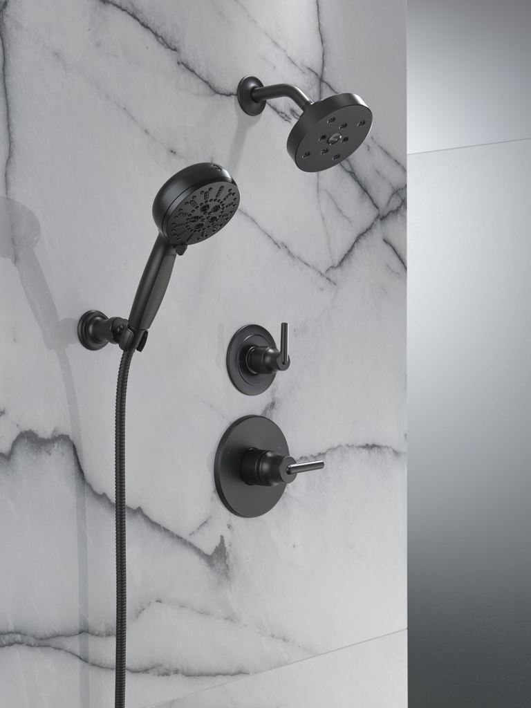 Delta Trinsic®: Monitor® 14 Series H2Okinetic® Shower Trim - Single Handle Lever - Matte Black