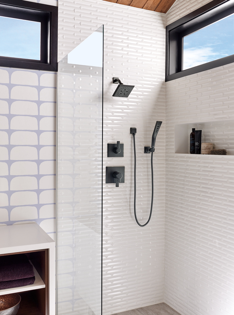 Delta Universal Showering Components: Square Wall Elbow For Hand Shower - Matte Black
