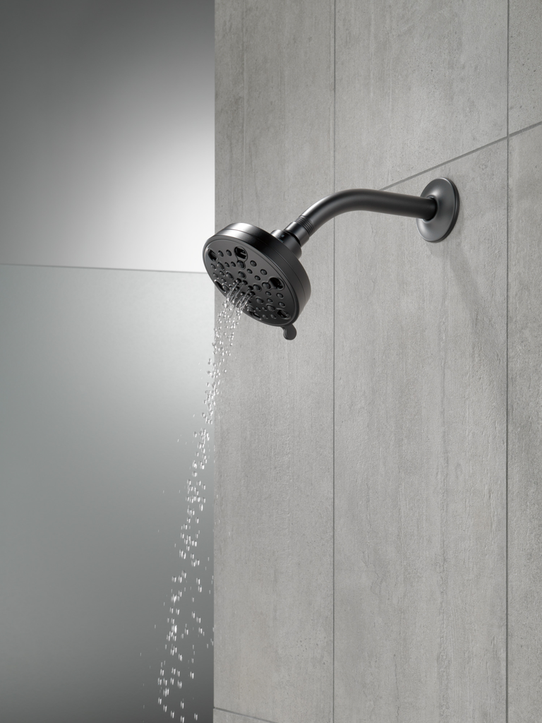 Delta Universal Showering Components: H2Okinetic® 5-Setting Contemporary Shower Head - Matte Black
