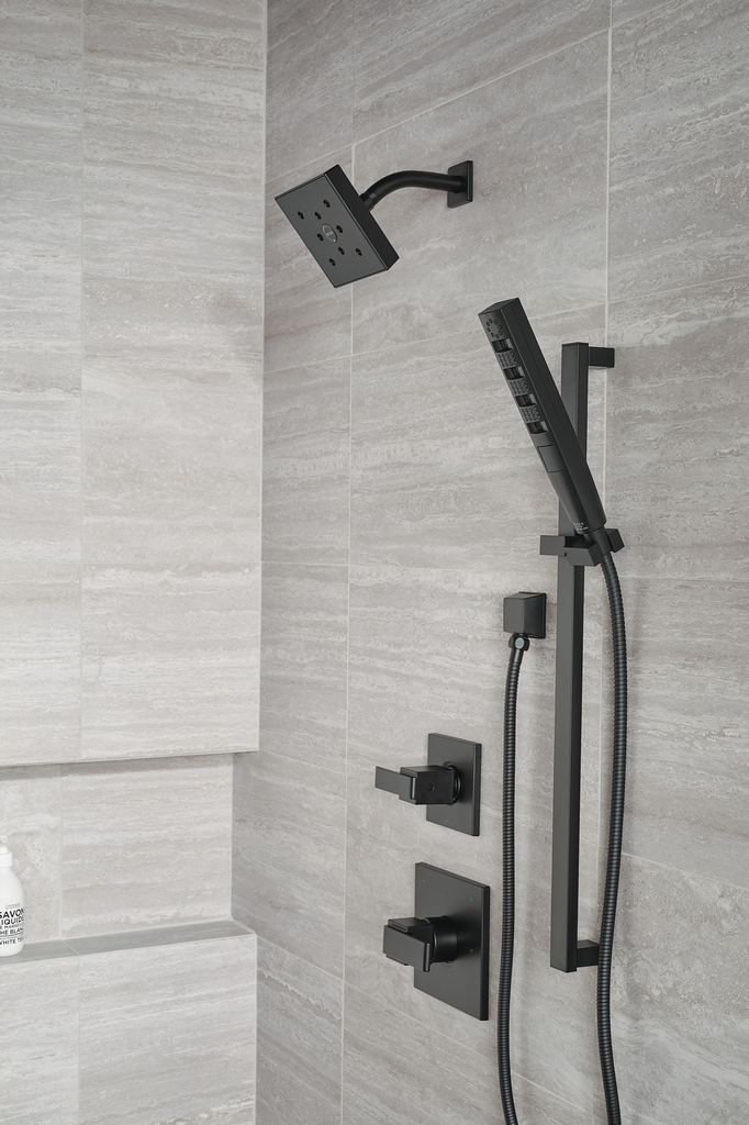 Delta Universal Showering Components: Square Wall Elbow For Hand Shower - Matte Black