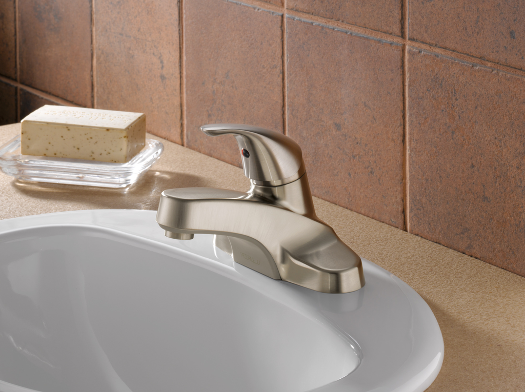 Peerless Core: Single Handle Bathroom Faucet - Single Handle Lever - Brushed Nickel