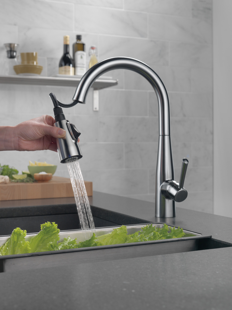 Delta Essa®: Single Handle Pull-Down Kitchen Faucet - Single Handle Lever - Arctic Stainless