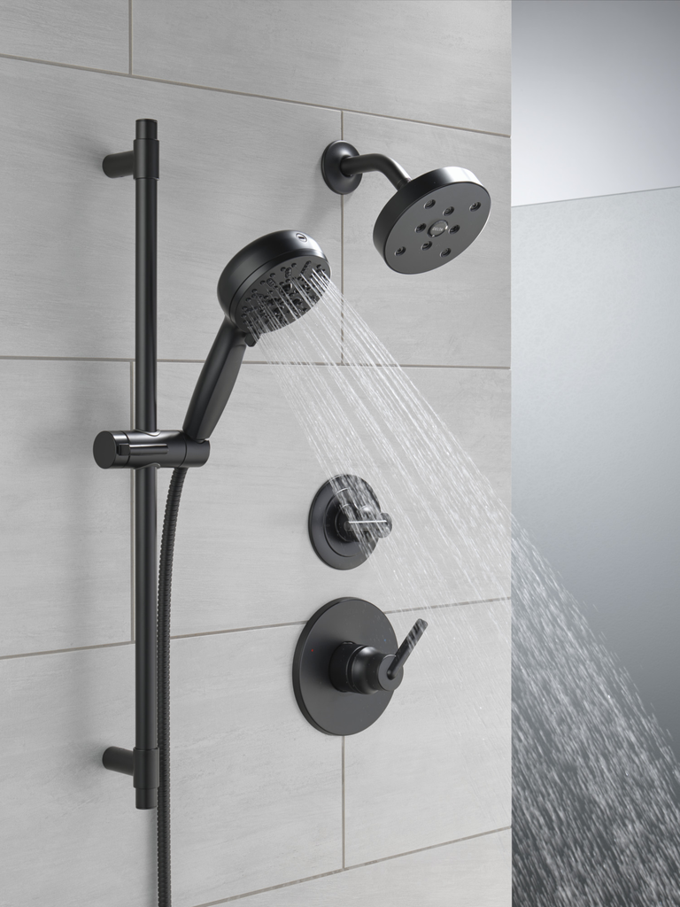 Delta Trinsic®: Monitor® 14 Series H2Okinetic® Shower Trim - Single Handle Lever - Matte Black