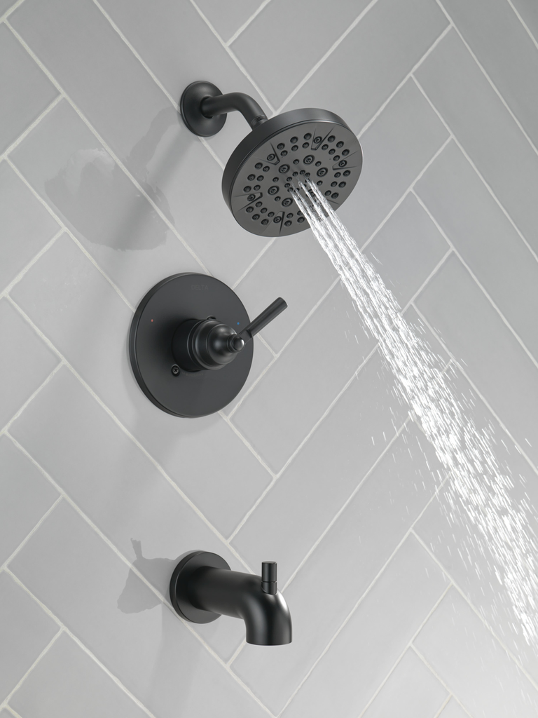 Delta Saylor™: Monitor® 14 Series Tub & Shower Trim - Single Handle Lever - Matte Black