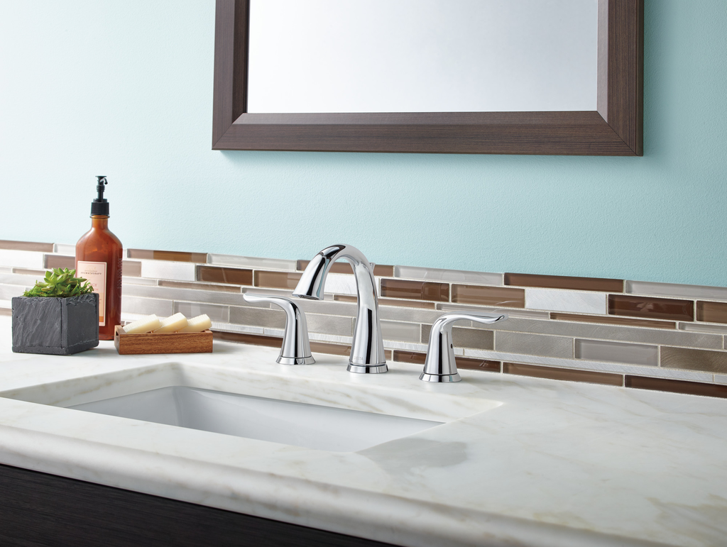 Delta Lahara®: Two Handle Widespread Bathroom Faucet - Two Handle Lever - Chrome