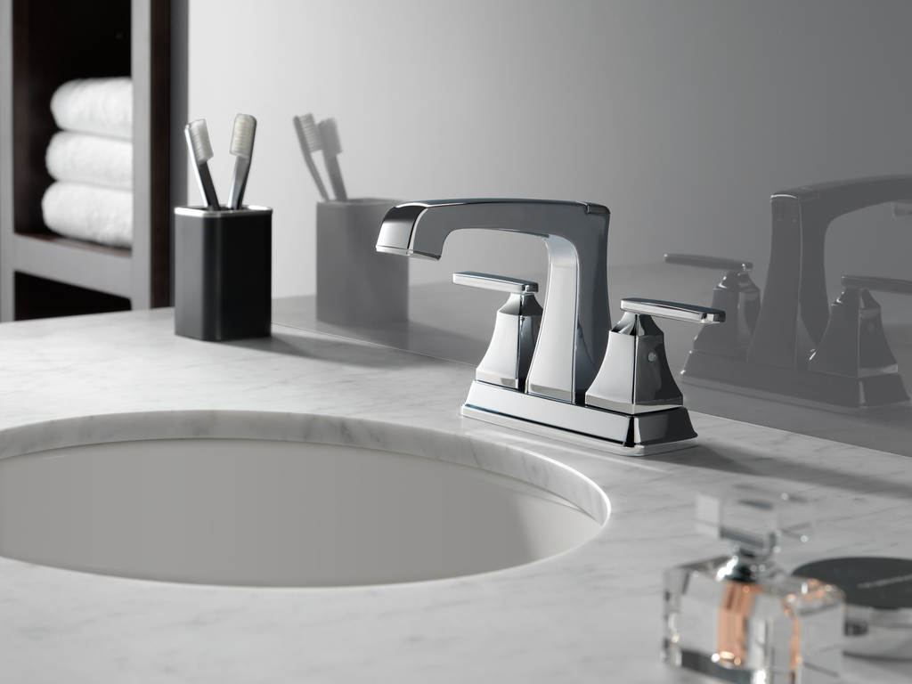 Delta Ashlyn®: Two Handle Centerset Bathroom Faucet - Two Handle Lever - Chrome