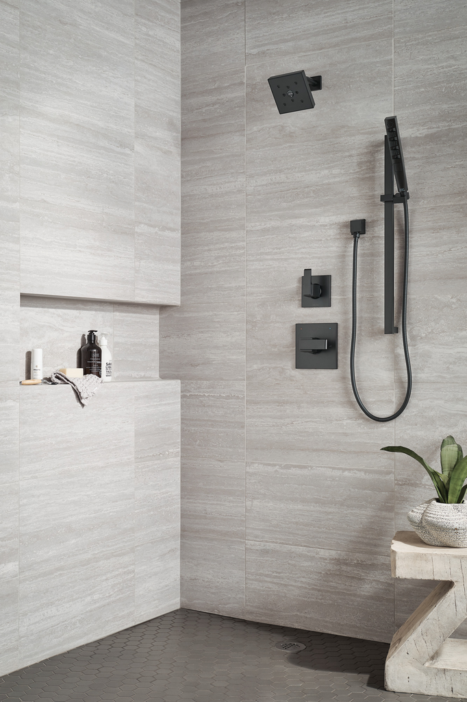 Delta Universal Showering Components: Square Wall Elbow For Hand Shower - Matte Black