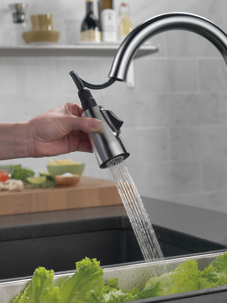 Delta Essa®: Single Handle Pull-Down Kitchen Faucet - Single Handle Lever - Arctic Stainless