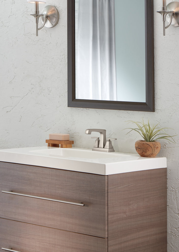 Delta Ashlyn®: Two Handle Centerset Bathroom Faucet - Two Handle Lever - Stainless