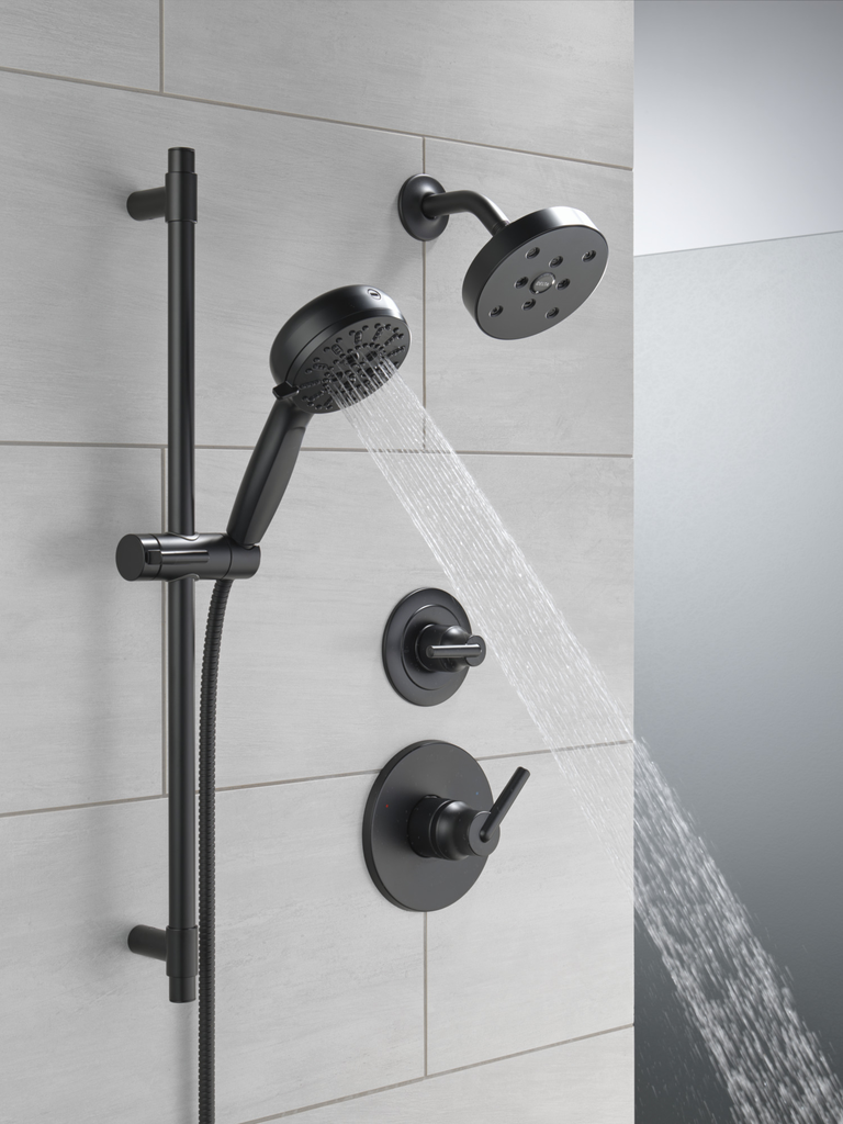 Delta Trinsic®: Monitor® 14 Series H2Okinetic® Shower Trim - Single Handle Lever - Matte Black