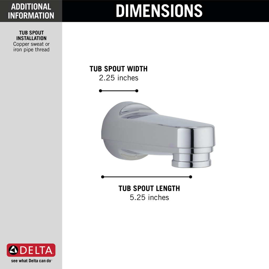 Delta Other: Tub Spout - Pull-Down Diverter - Chrome