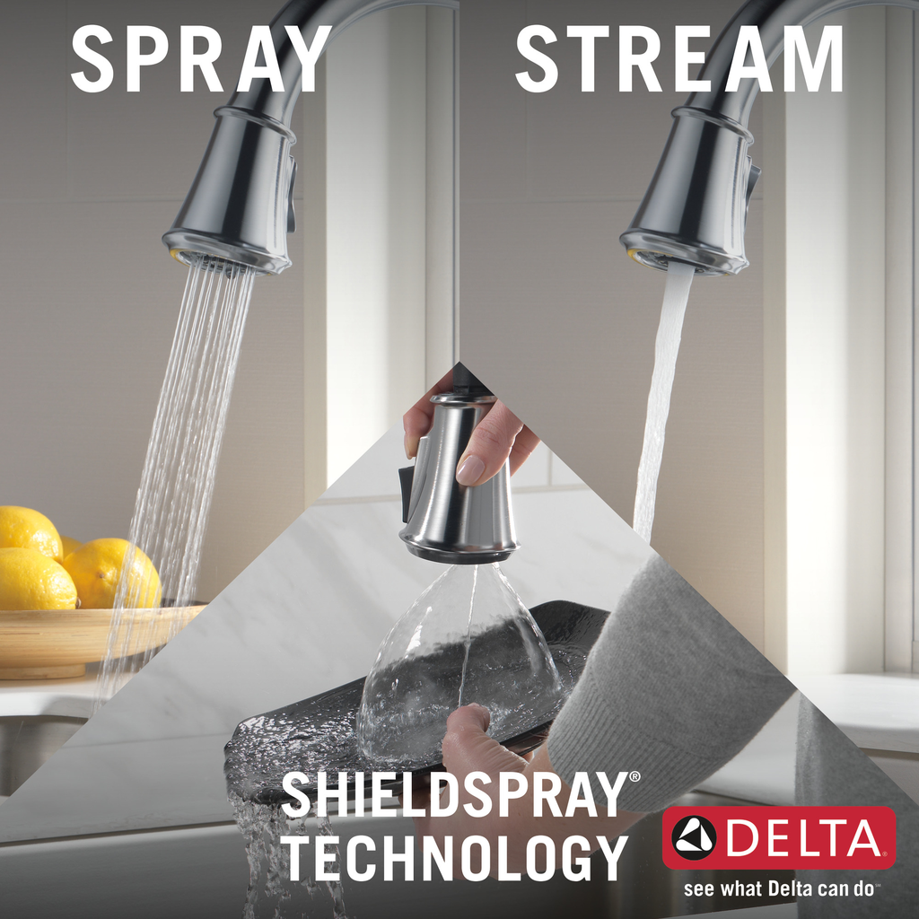 Delta Cassidy®: Single Handle Pull-Down Kitchen Faucet - Single Handle Lever - Lumicoat® Arctic Stainless