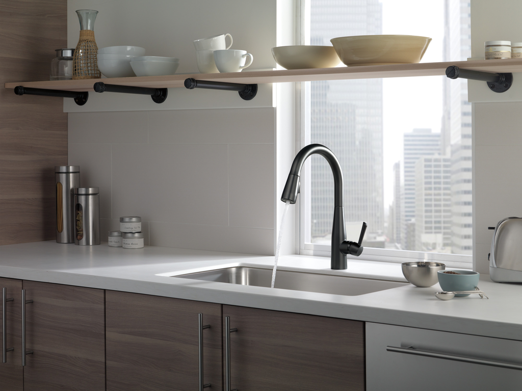 Delta Essa®: Single Handle Pull-Down Kitchen Faucet - Single Handle Lever - Matte Black