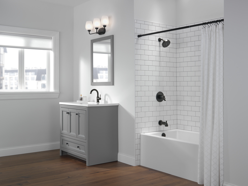 Delta Trinsic®: Single Handle Bathroom Faucet - Single Handle Lever - Matte Black