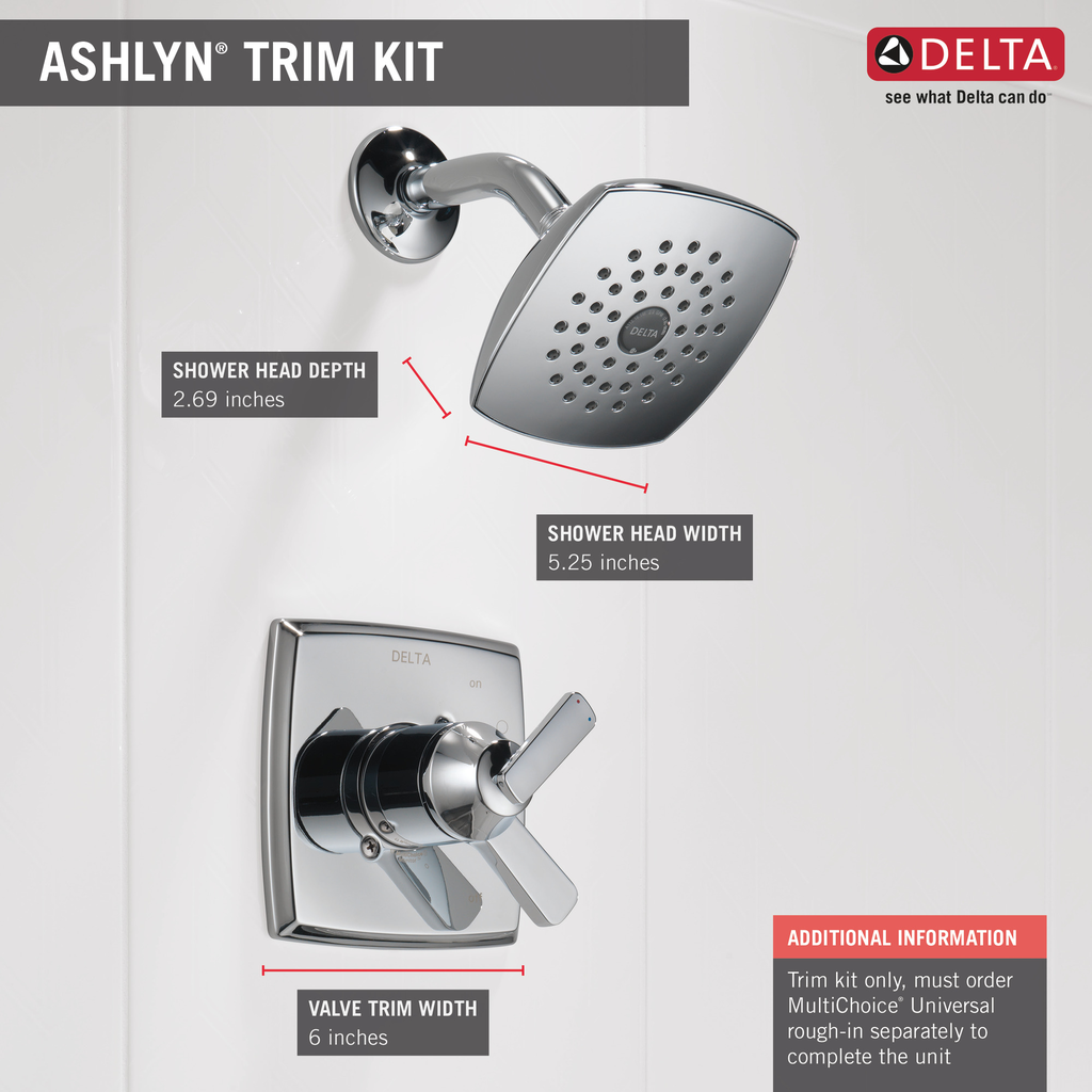 Delta Ashlyn®: Monitor® 17 Series Shower Trim - Single Handle Lever - Chrome