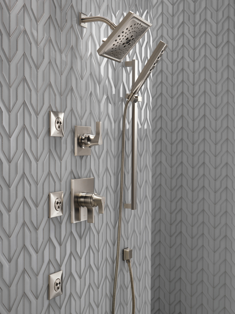 Delta Universal Showering Components: Square Wall Elbow For Hand Shower - Stainless