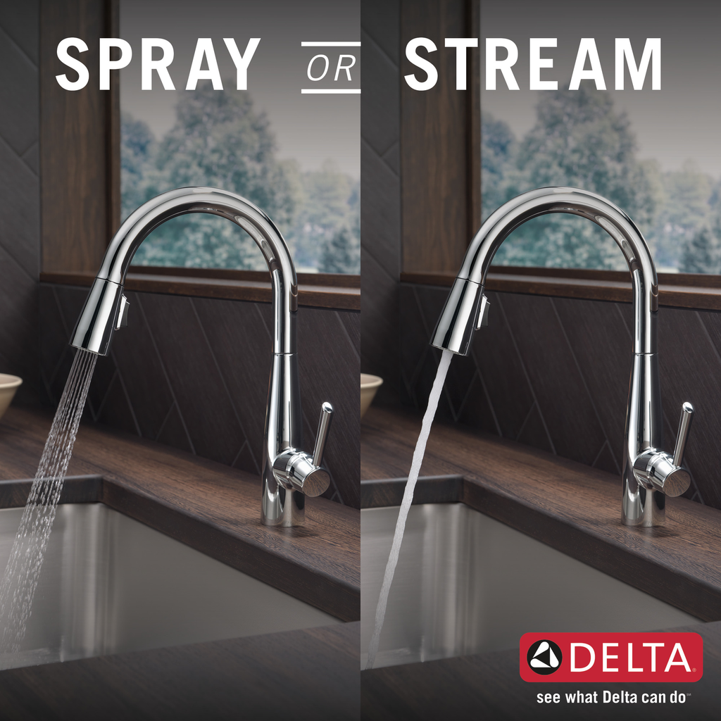 Delta Essa®: Single Handle Pull-Down Kitchen Faucet - Single Handle Lever - Chrome