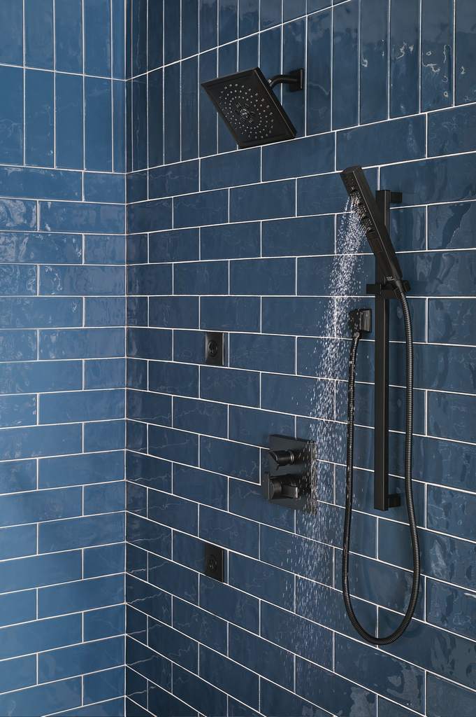 Delta Universal Showering Components: Square Wall Elbow For Hand Shower - Matte Black