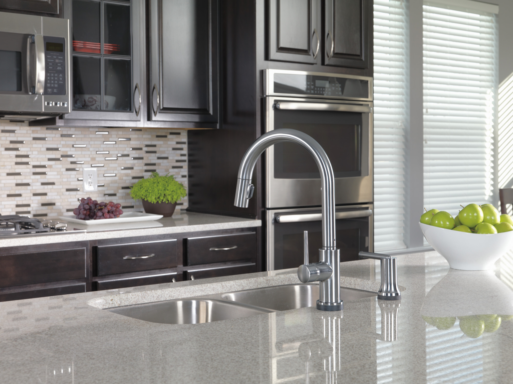 Delta Trinsic®: Single Handle Pull-Down Kitchen Faucet - Single Handle Lever - Arctic Stainless