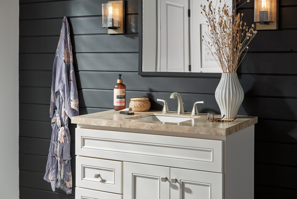 Peerless Parkwood®: Two Handle Widespread Lavatory Faucet - Two Handle Lever - Brushed Nickel