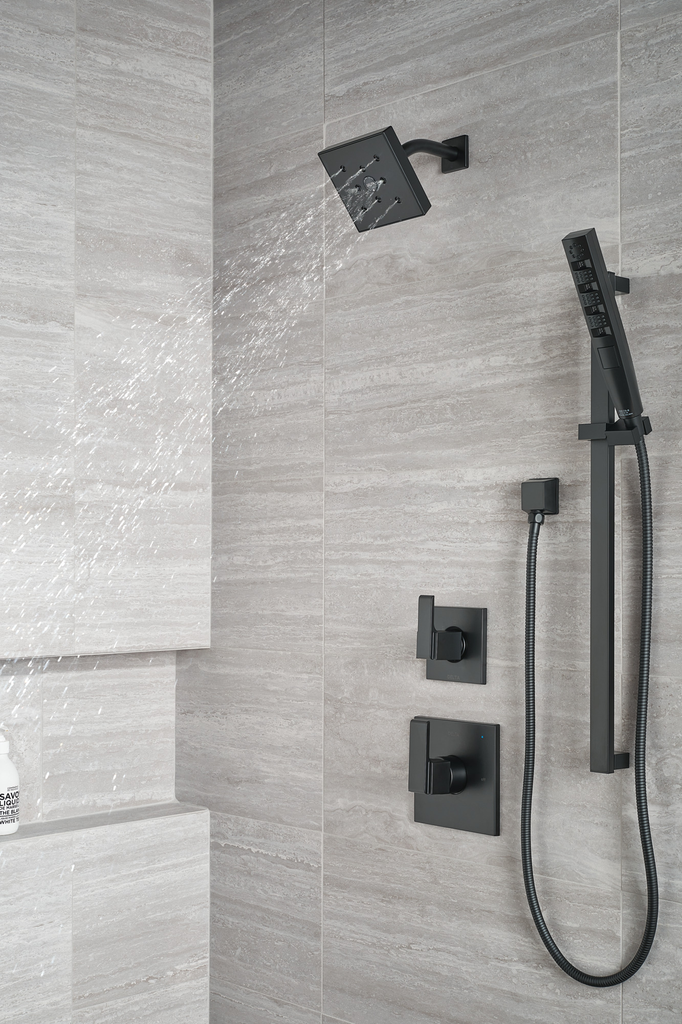 Delta Universal Showering Components: Square Wall Elbow For Hand Shower - Matte Black