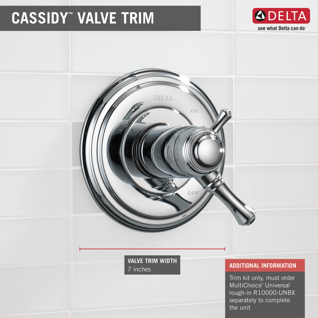 Delta Cassidy®: Monitor® 17 Series Valve Only Trim - Single Handle Lever - Chrome