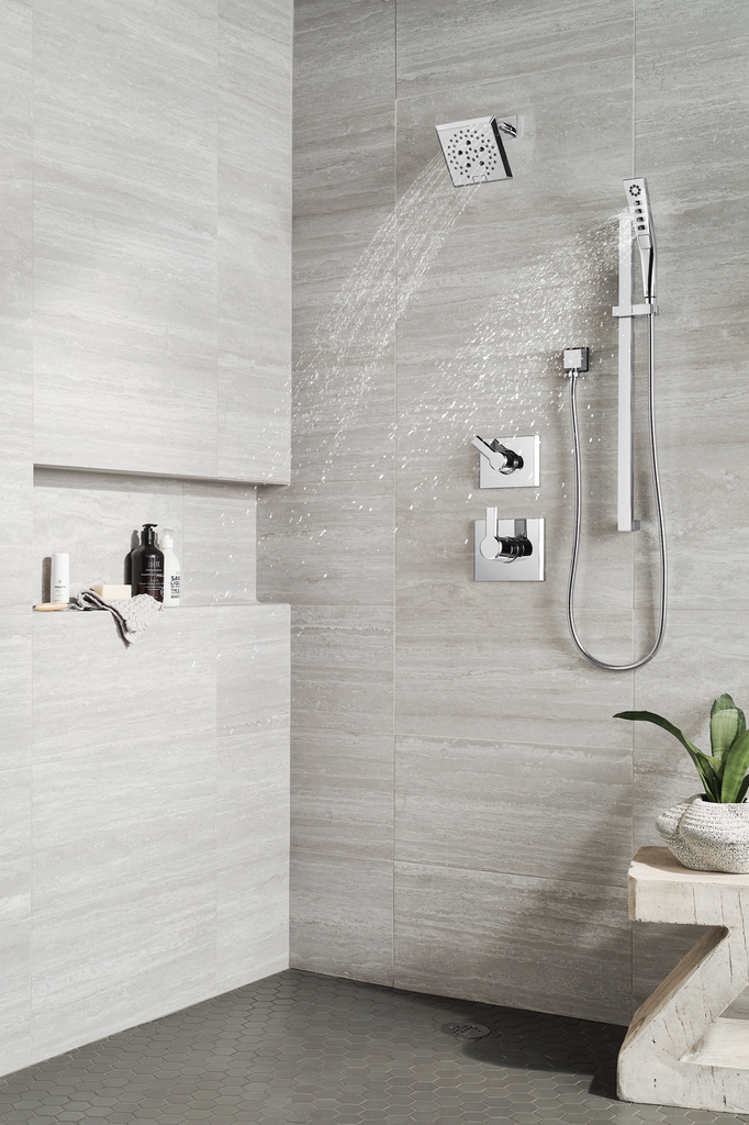 Delta Universal Showering Components: Square Wall Elbow For Hand Shower - Lumicoat® Chrome