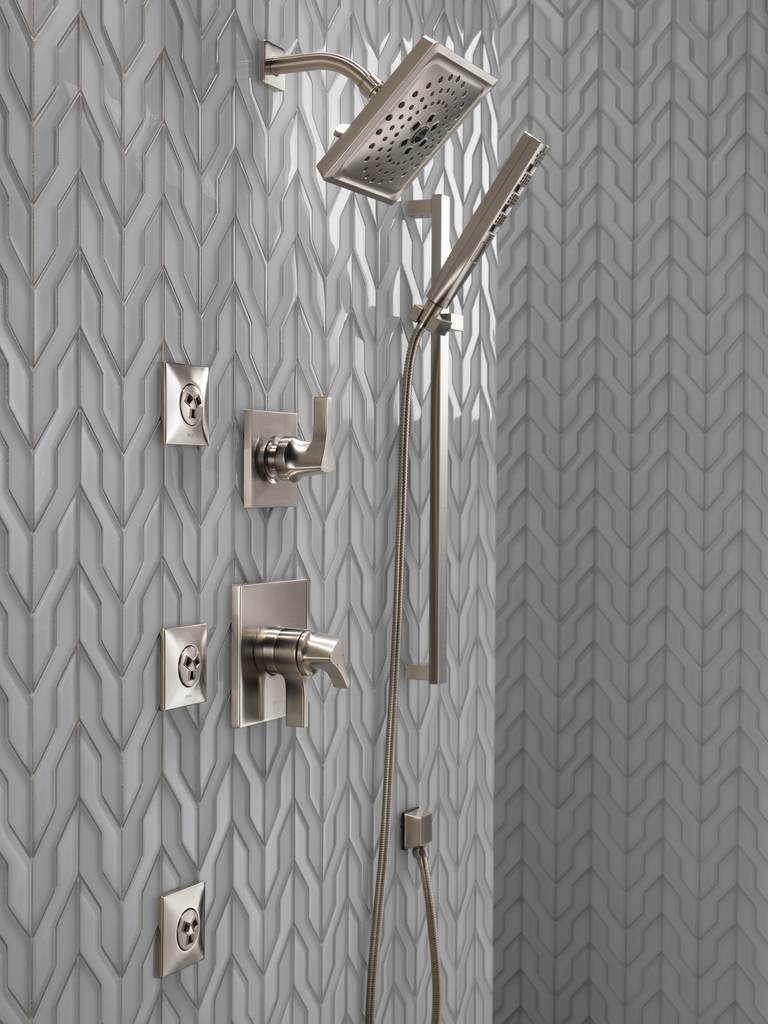 Delta Universal Showering Components: Square Wall Elbow For Hand Shower - Stainless