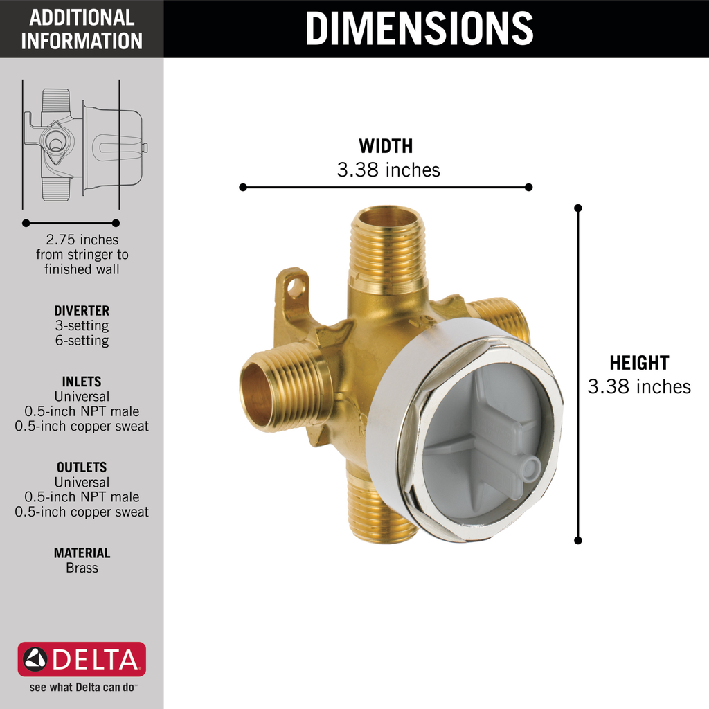 Delta Other: 3- And 6-Setting Diverter Rough