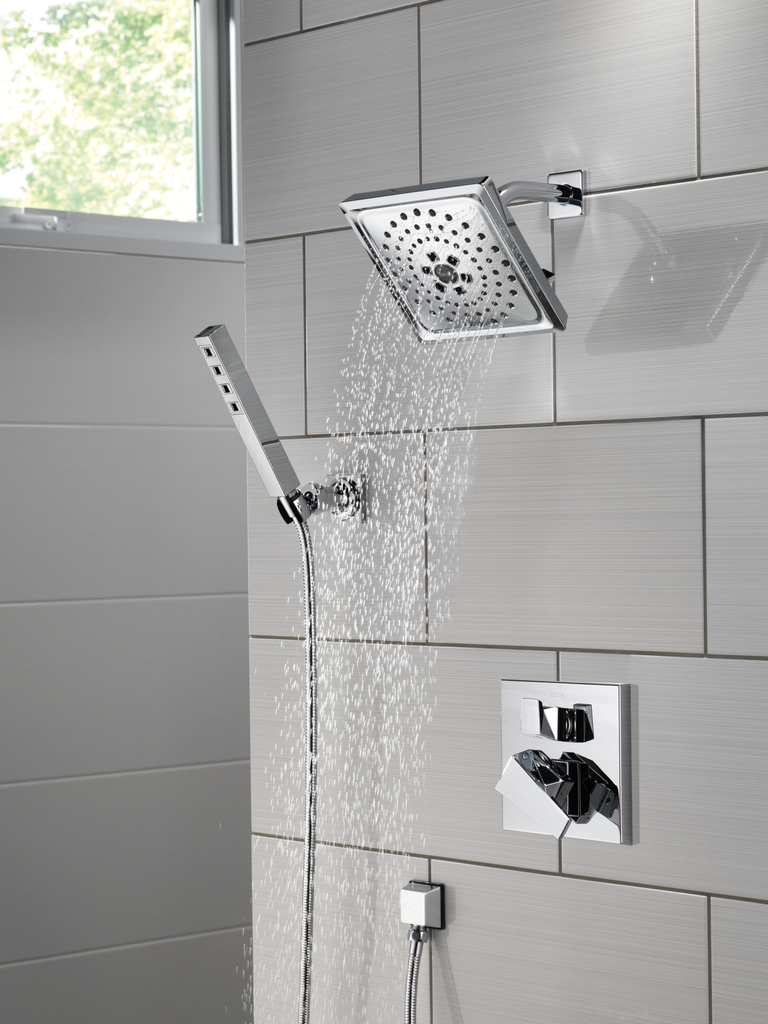 Delta Universal Showering Components: Square Wall Elbow For Hand Shower - Lumicoat® Chrome