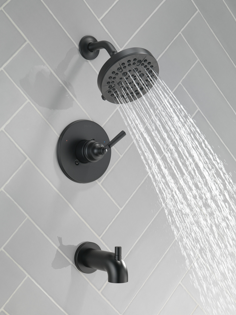 Delta Saylor™: Monitor® 14 Series Tub & Shower Trim - Single Handle Lever - Matte Black