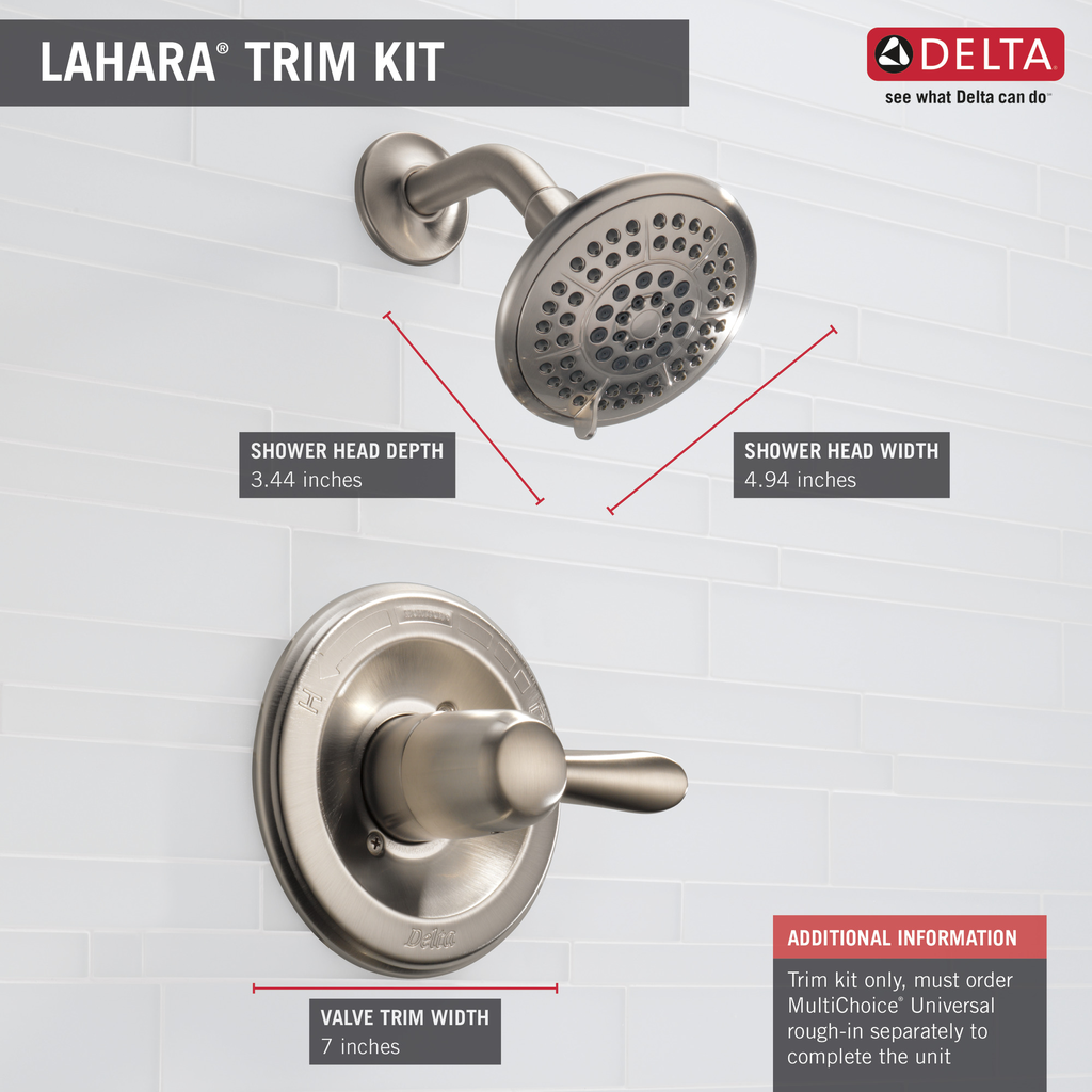 Delta Lahara®: Monitor® 14 Series Shower Trim - Single Handle Lever - Stainless