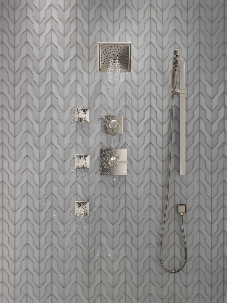 Delta Universal Showering Components: Square Wall Elbow For Hand Shower - Stainless