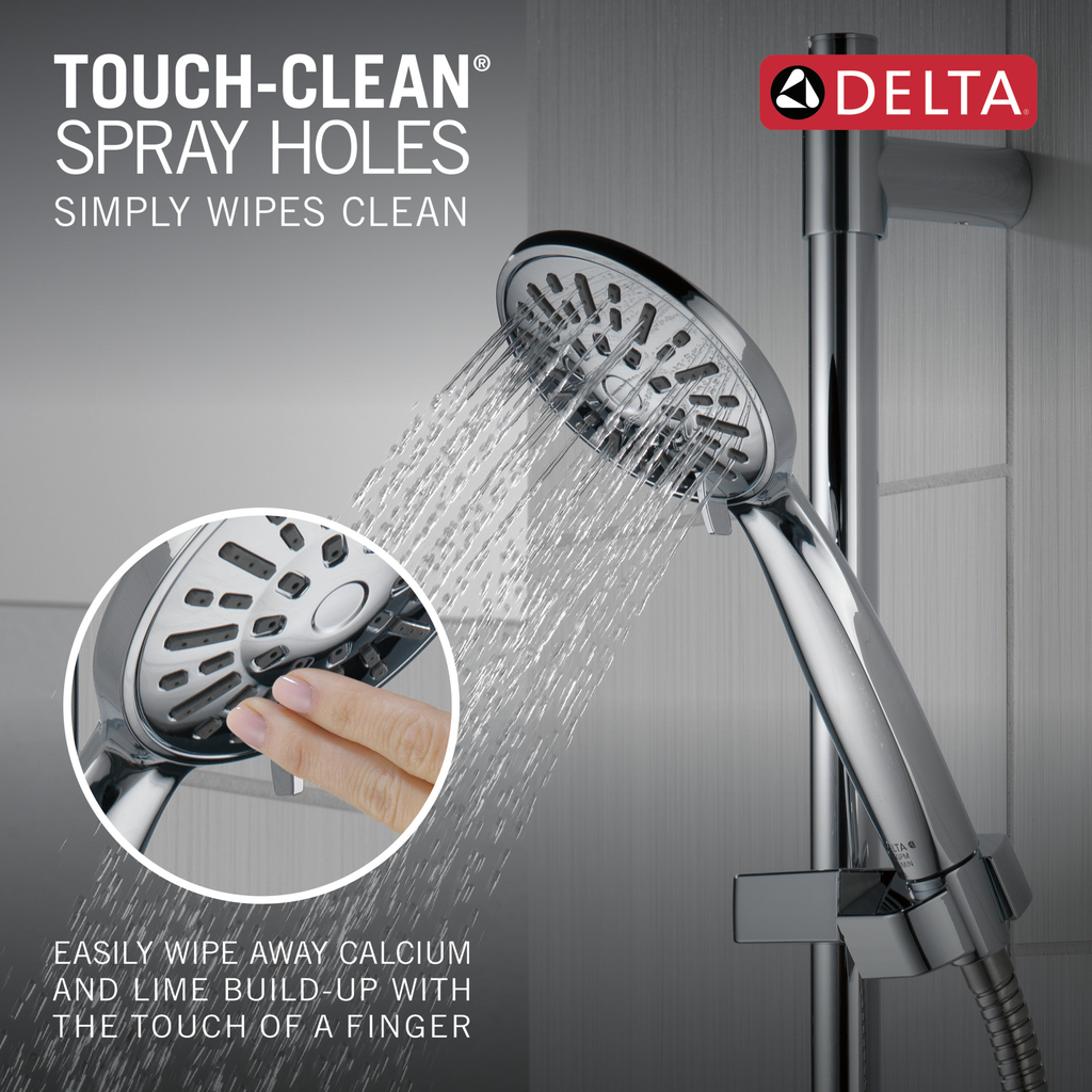 Delta Universal Showering Components: Hand Shower 1.75 Gpm W/Slide Bar 4S - Chrome
