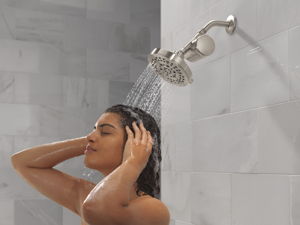 Delta Universal Showering Components: 5-Setting Showerhead - Stainless