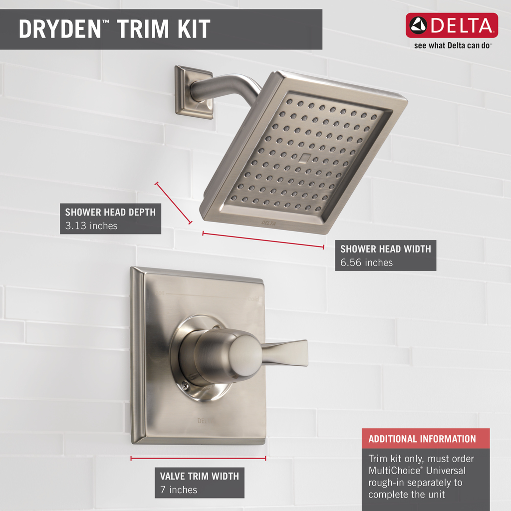 Delta Dryden™: Monitor® 14 Series Shower Trim - Single Handle Lever - Stainless