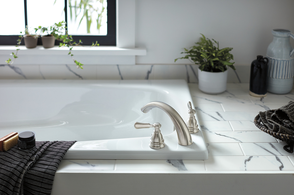 Peerless Elmhurst®: Roman Tub Trim Kit - Two Handle Lever - Brushed Nickel