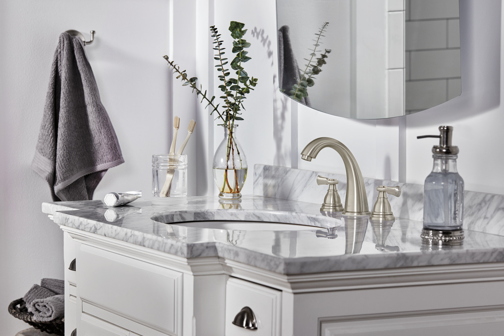 Peerless Elmhurst®: Two-Handle Widespread Bath Faucet - Two Handle Lever - Brushed Nickel