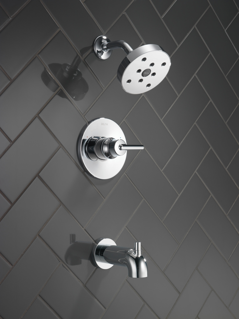Delta Trinsic®: Monitor® 14 Series H2Okinetic® Tub & Shower Trim - Single Handle Lever - Chrome