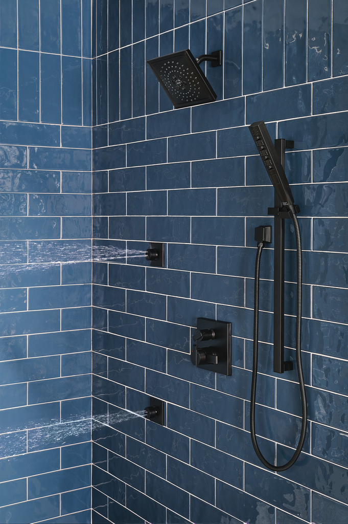 Delta Universal Showering Components: Square Wall Elbow For Hand Shower - Matte Black