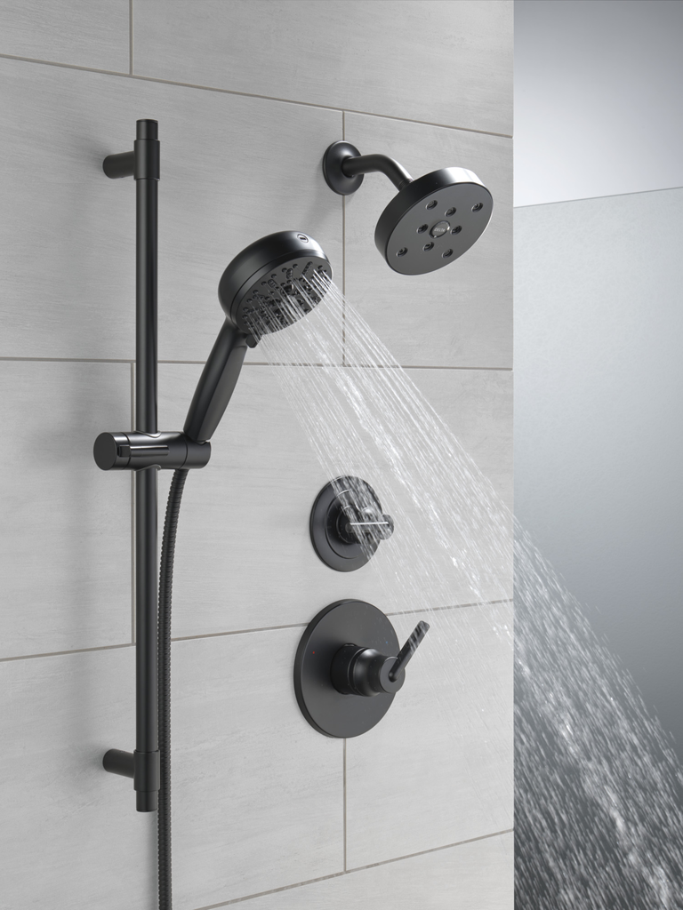 Delta Trinsic®: Monitor® 14 Series H2Okinetic® Shower Trim - Single Handle Lever - Matte Black