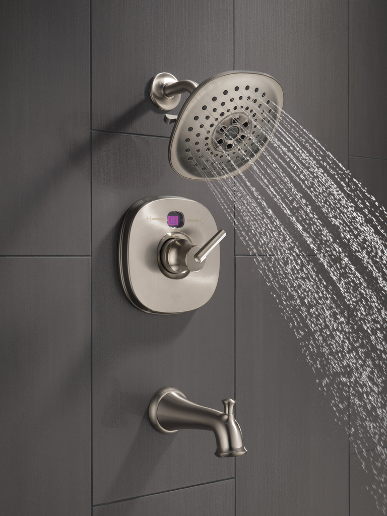 Delta Lahara®: Tub Spout - Pull-Up Diverter - Stainless